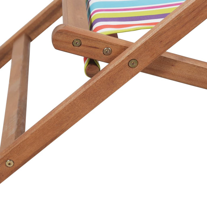 Scaun de plajă pliabil, multicolor, textil și cadru din lemn - WALTI WALTI