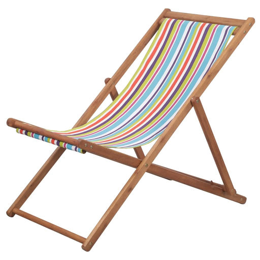 Scaun de plajă pliabil, multicolor, textil și cadru din lemn - WALTI WALTI