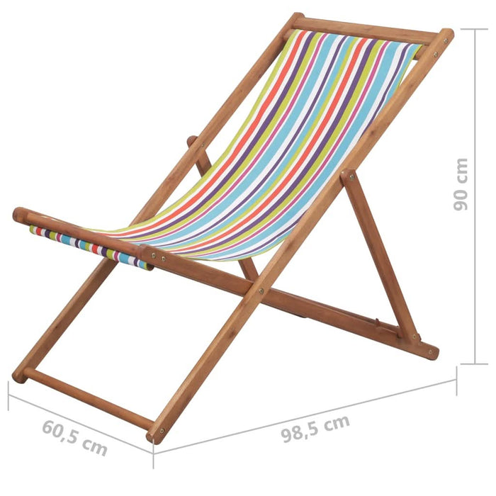 Scaun de plajă pliabil, multicolor, textil și cadru din lemn - WALTI WALTI