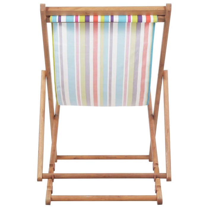 Scaun de plajă pliabil, multicolor, textil și cadru din lemn - WALTI WALTI