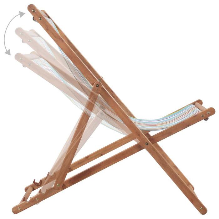 Scaun de plajă pliabil, multicolor, textil și cadru din lemn - WALTI WALTI