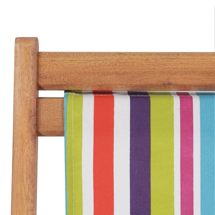 Scaun de plajă pliabil, multicolor, textil și cadru din lemn - WALTI WALTI