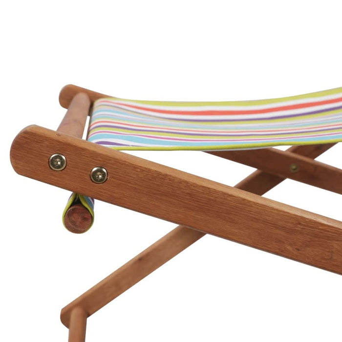 Scaun de plajă pliabil, multicolor, textil și cadru din lemn - WALTI WALTI