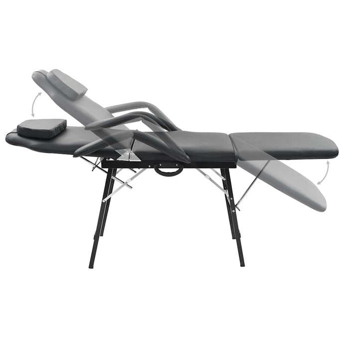 Scaun tratament facial, înlocuitor piele, 185x78x76 cm, negru - WALTI WALTI