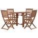 Set mobilier de exterior pliabil, 5 piese, lemn masiv de acacia - WALTI WALTI