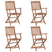 Set mobilier de exterior pliabil, 5 piese, lemn masiv de acacia - WALTI WALTI