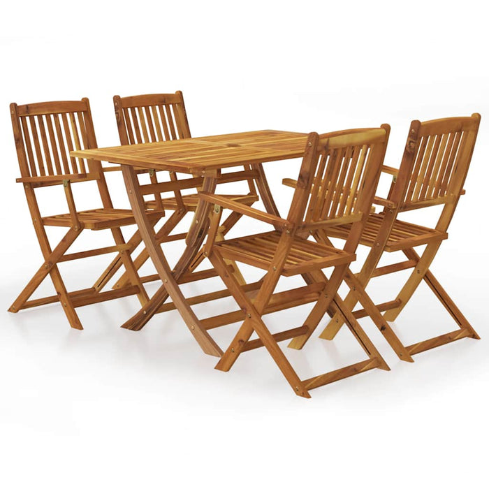Set mobilier de exterior pliabil, 5 piese, lemn masiv de acacia - WALTI WALTI