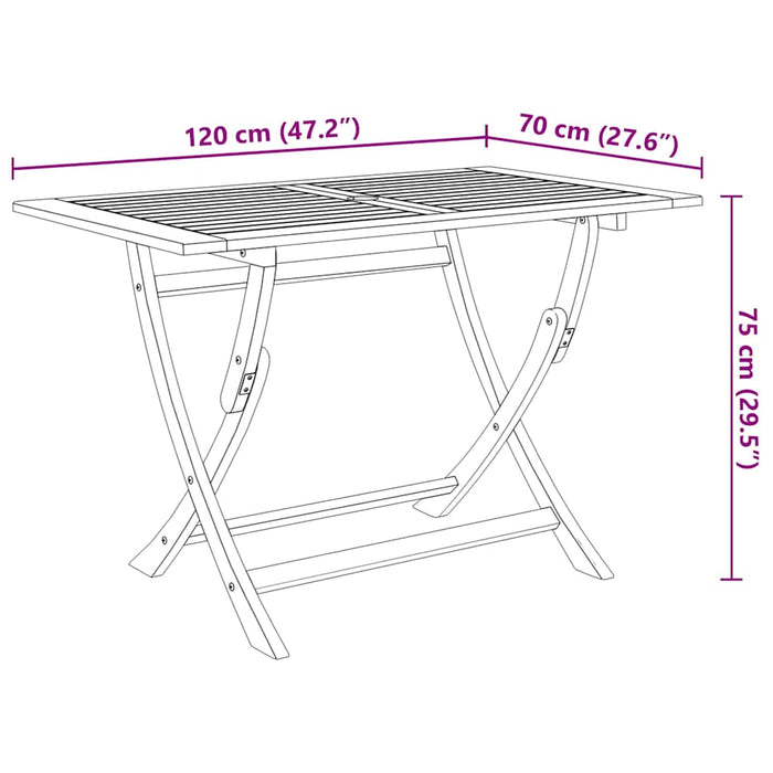 Set mobilier de exterior pliabil, 5 piese, lemn masiv de acacia - WALTI WALTI