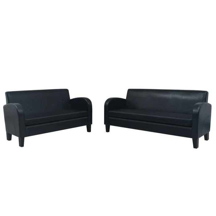 Set canapea 2 buc. Piele artificială Negru - WALTI WALTI