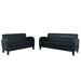 Set canapea 2 buc. Piele artificială Negru - WALTI WALTI