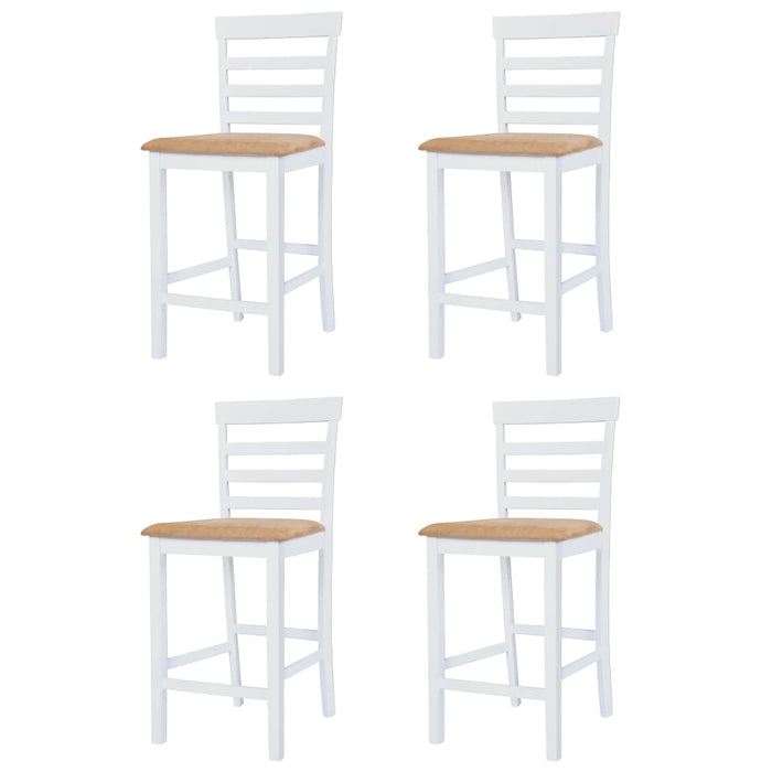 Set masă și scaune de bar, 5 piese, lemn masiv, maro și alb - WALTI WALTI