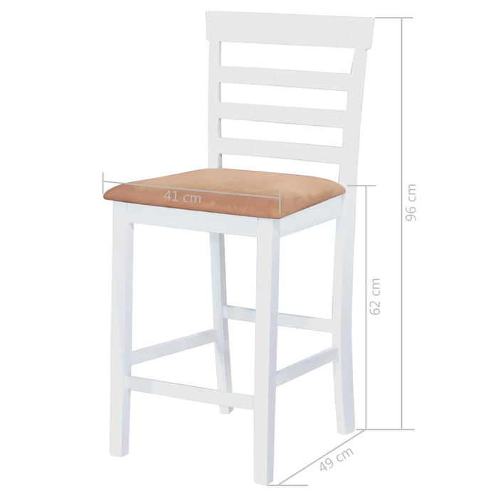 Set masă și scaune de bar, 5 piese, lemn masiv, maro și alb - WALTI WALTI