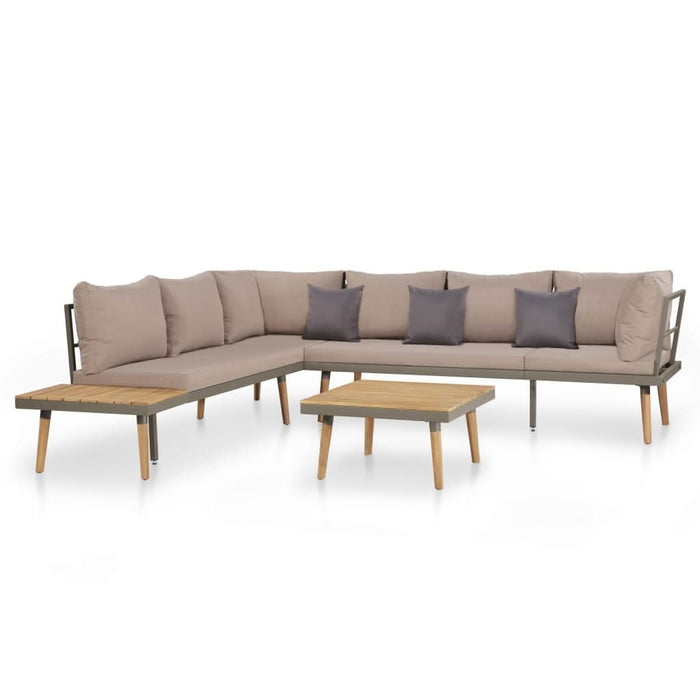 Set mobilier grădină cu perne, 4 piese, maro, lemn acacia - WALTI WALTI