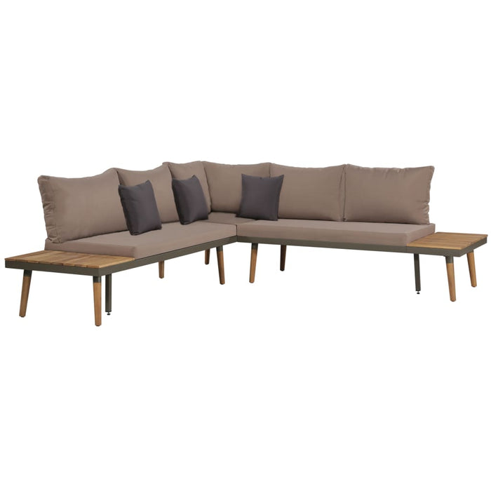 Set mobilier grădină cu perne, 4 piese, maro, lemn acacia - WALTI WALTI