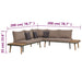 Set mobilier grădină cu perne, 4 piese, maro, lemn acacia - WALTI WALTI