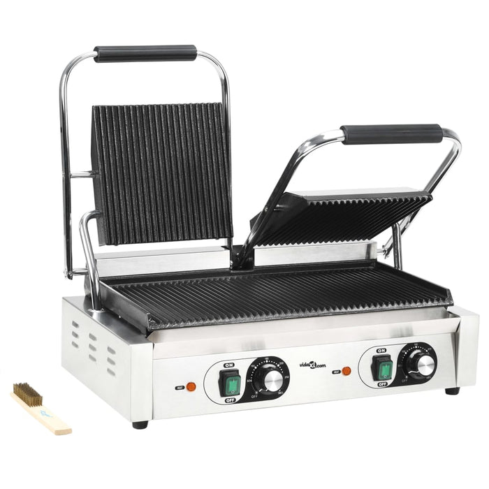 Grill Panini dublu cu striații, 57x30,5x20 cm, 3600 W - WALTI WALTI