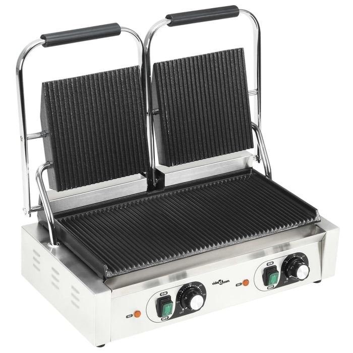 Grill Panini dublu cu striații, 57x30,5x20 cm, 3600 W - WALTI WALTI