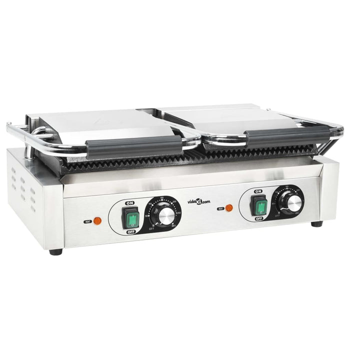 Grill Panini dublu cu striații, 57x30,5x20 cm, 3600 W - WALTI WALTI