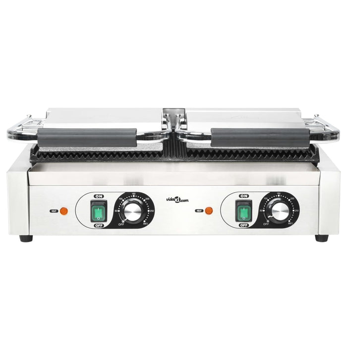 Grill Panini dublu cu striații, 57x30,5x20 cm, 3600 W - WALTI WALTI