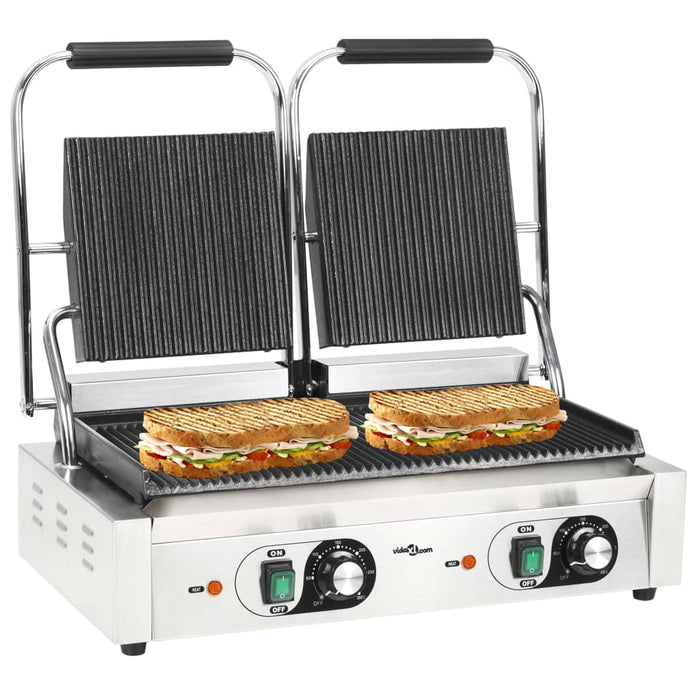 Grill Panini dublu cu striații, 57x30,5x20 cm, 3600 W - WALTI WALTI