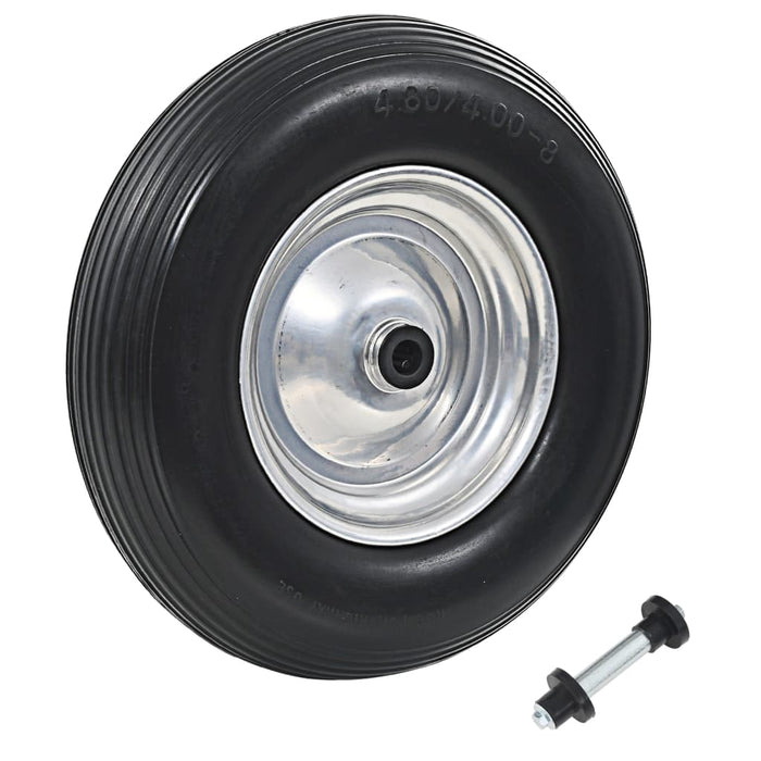 Roată de roabă cu osie, 4.00-8, PU solid, 390 mm - WALTI WALTI