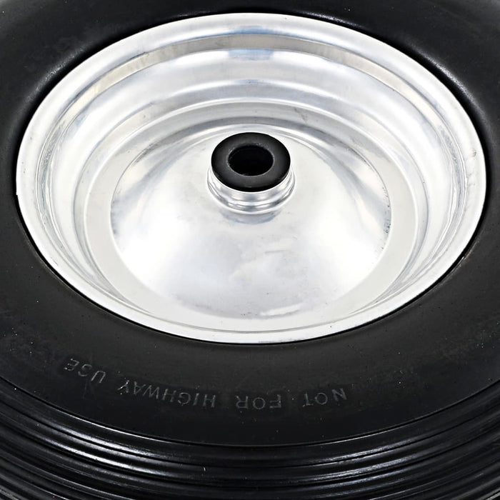 Roți de roabă cu osie, 2 buc, 4.00-8, PU solid, 390 mm - WALTI WALTI