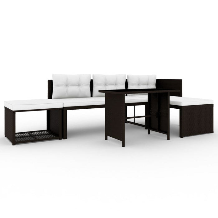 Set mobilier de grădină, 4 piese, maro, poliratan - WALTI WALTI