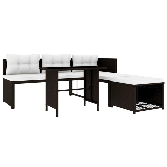 Set mobilier de grădină, 4 piese, maro, poliratan - WALTI WALTI