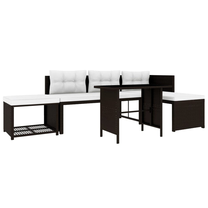 Set mobilier de grădină, 4 piese, maro, poliratan - WALTI WALTI