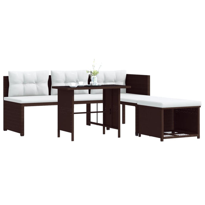 Set mobilier de grădină, 4 piese, maro, poliratan - WALTI WALTI