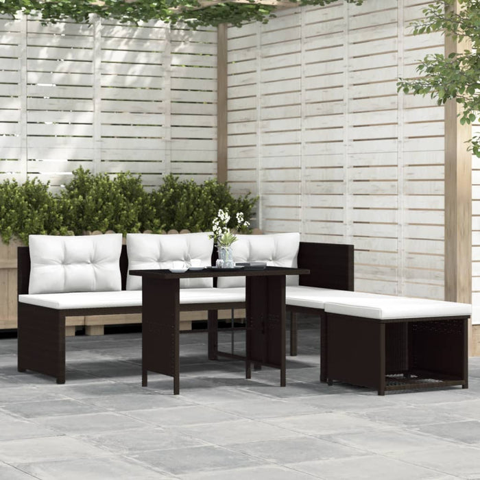 Set mobilier de grădină, 4 piese, maro, poliratan - WALTI WALTI