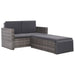 Set mobilier de grădină cu perne, 2 piese, gri, poliratan - WALTI WALTI
