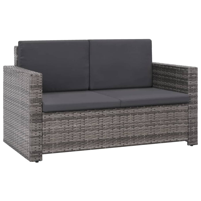 Set mobilier de grădină cu perne, 2 piese, gri, poliratan - WALTI WALTI