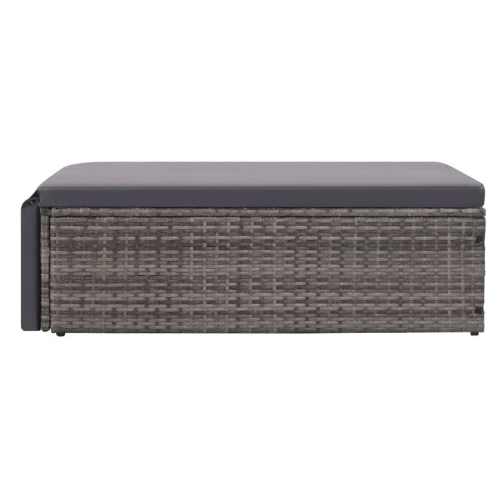 Set mobilier de grădină cu perne, 2 piese, gri, poliratan - WALTI WALTI