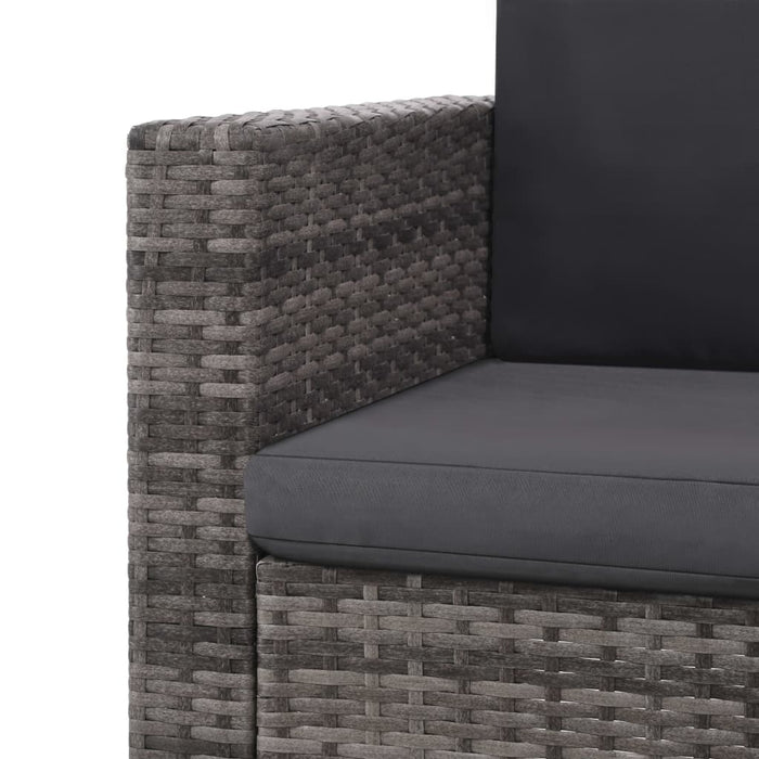 Set mobilier de grădină cu perne, 2 piese, gri, poliratan - WALTI WALTI