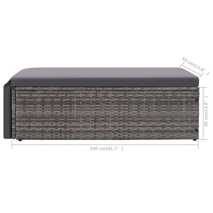 Set mobilier de grădină cu perne, 2 piese, gri, poliratan - WALTI WALTI