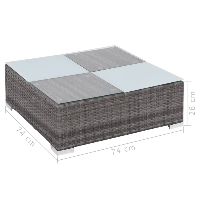 Set mobilier de grădină cu perne, 8 piese, gri, poliratan - WALTI WALTI