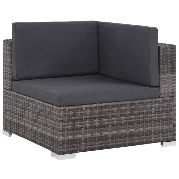 Set mobilier de grădină cu perne, 6 piese, gri, poliratan - WALTI WALTI
