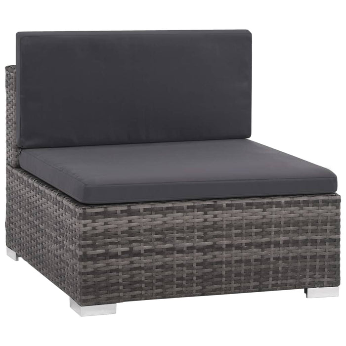 Set mobilier de grădină cu perne, 6 piese, gri, poliratan - WALTI WALTI