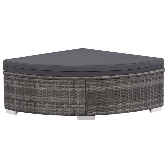 Set mobilier de grădină cu perne, 6 piese, gri, poliratan - WALTI WALTI