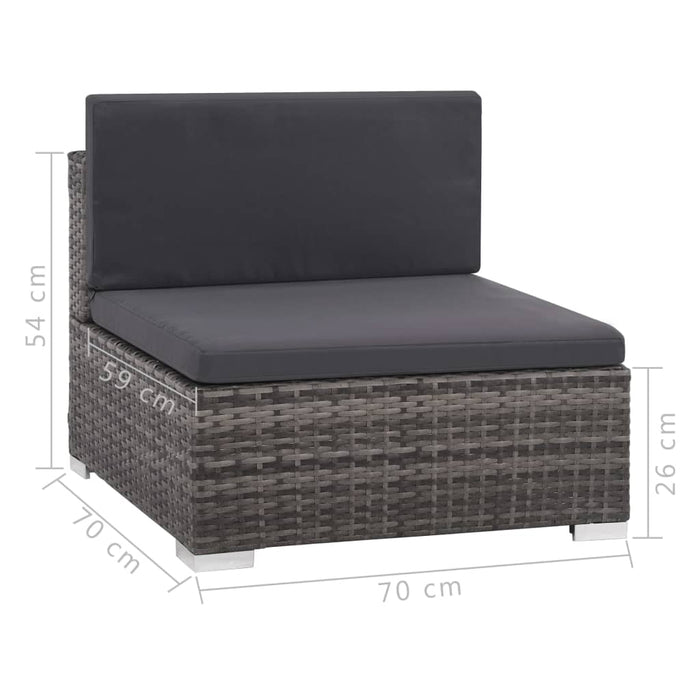 Set mobilier de grădină cu perne, 6 piese, gri, poliratan - WALTI WALTI