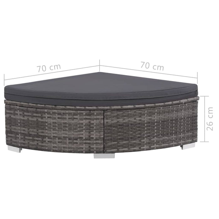 Set mobilier de grădină cu perne, 6 piese, gri, poliratan - WALTI WALTI