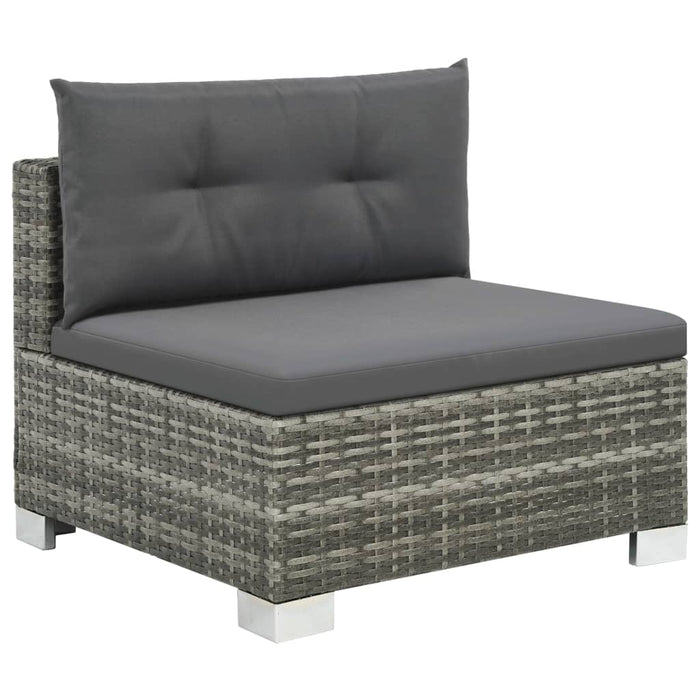 Set mobilier de grădină cu perne, 10 piese, gri, poliratan WALTI