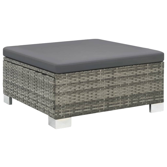 Set mobilier de grădină cu perne, 10 piese, gri, poliratan WALTI