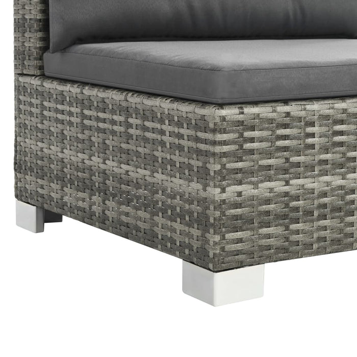 Set mobilier de grădină cu perne, 10 piese, gri, poliratan WALTI