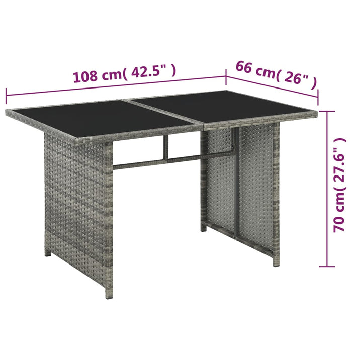 Set mobilier de grădină cu perne, 10 piese, gri, poliratan WALTI