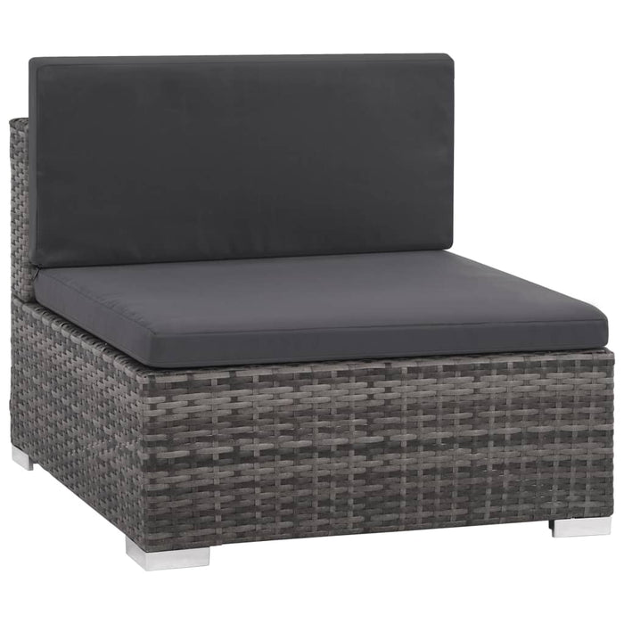 Set mobilier de grădină cu perne, 8 piese, gri, poliratan WALTI