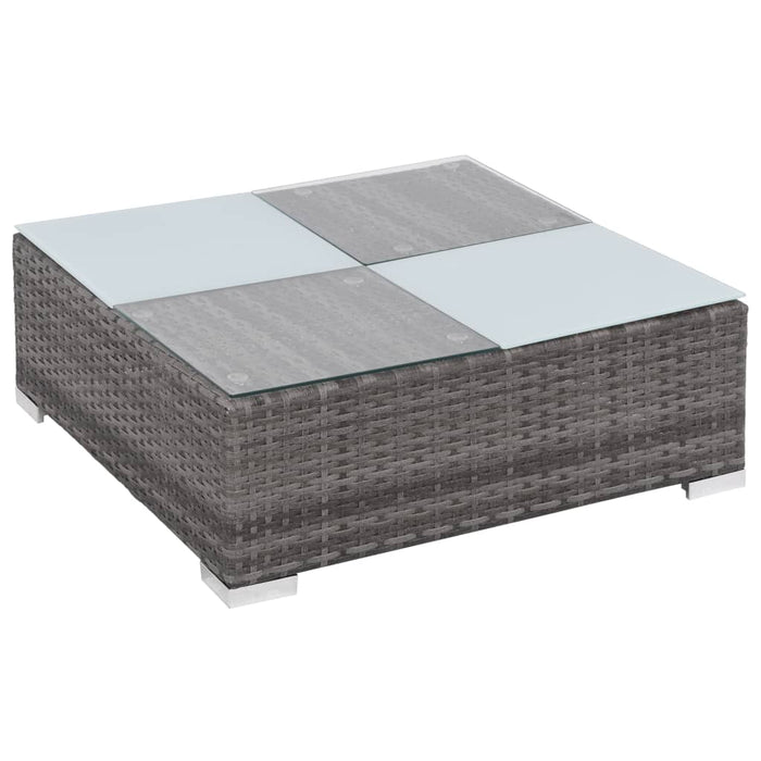 Set mobilier de grădină cu perne, 8 piese, gri, poliratan WALTI