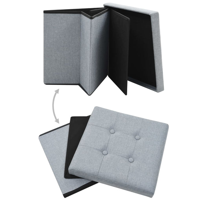Taburet de depozitare pliabil, gri deschis, textil WALTI