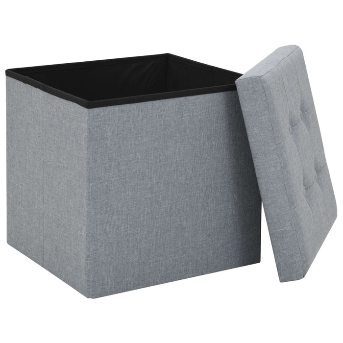 Taburete de depozitare pliabile, 2 buc., gri deschis, textil - WALTI WALTI